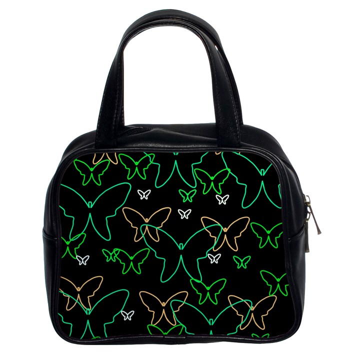 Green butterflies Classic Handbags (2 Sides)