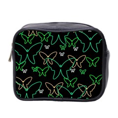 Green Butterflies Mini Toiletries Bag 2-side by Valentinaart