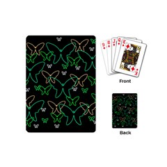 Green Butterflies Playing Cards (mini)  by Valentinaart