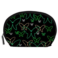 Green Butterflies Accessory Pouches (large)  by Valentinaart