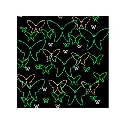 Green Butterflies Small Satin Scarf (square) by Valentinaart