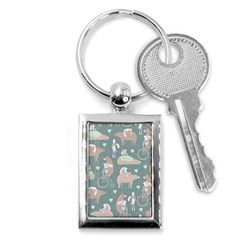 Bear Ruding Unicycle Unique Pop Art All Over Print Key Chains (Rectangle) 