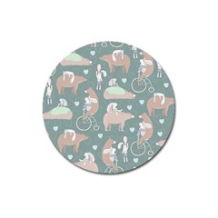 Bear Ruding Unicycle Unique Pop Art All Over Print Magnet 3  (Round)