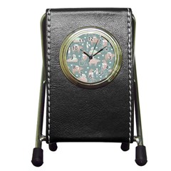 Bear Ruding Unicycle Unique Pop Art All Over Print Pen Holder Desk Clocks