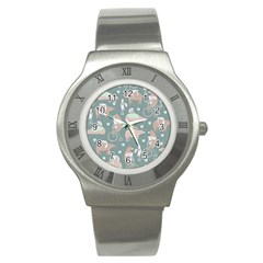 Bear Ruding Unicycle Unique Pop Art All Over Print Stainless Steel Watch