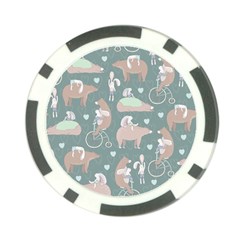 Bear Ruding Unicycle Unique Pop Art All Over Print Poker Chip Card Guards