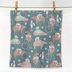 Bear Ruding Unicycle Unique Pop Art All Over Print Face Towel