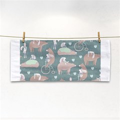 Bear Ruding Unicycle Unique Pop Art All Over Print Hand Towel