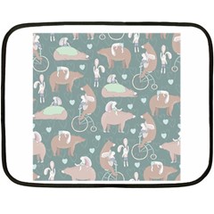 Bear Ruding Unicycle Unique Pop Art All Over Print Fleece Blanket (Mini)