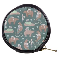 Bear Ruding Unicycle Unique Pop Art All Over Print Mini Makeup Bags