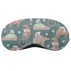 Bear Ruding Unicycle Unique Pop Art All Over Print Sleeping Masks by CraftyLittleNodes