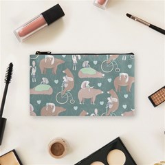 Bear Ruding Unicycle Unique Pop Art All Over Print Cosmetic Bag (Small) 