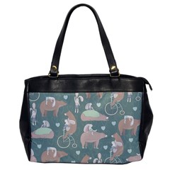 Bear Ruding Unicycle Unique Pop Art All Over Print Office Handbags