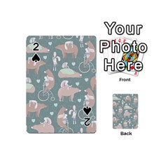 Bear Ruding Unicycle Unique Pop Art All Over Print Playing Cards 54 (mini)  by CraftyLittleNodes