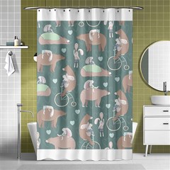 Bear Ruding Unicycle Unique Pop Art All Over Print Shower Curtain 48  X 72  (small)  by CraftyLittleNodes