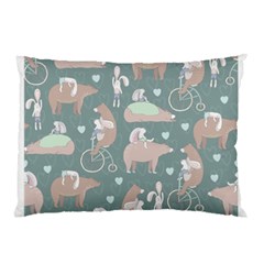 Bear Ruding Unicycle Unique Pop Art All Over Print Pillow Case (Two Sides)