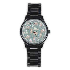 Bear Ruding Unicycle Unique Pop Art All Over Print Stainless Steel Round Watch