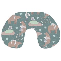 Bear Ruding Unicycle Unique Pop Art All Over Print Travel Neck Pillows