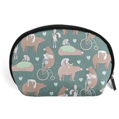 Bear Ruding Unicycle Unique Pop Art All Over Print Accessory Pouches (large)  by CraftyLittleNodes