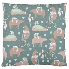 Bear Ruding Unicycle Unique Pop Art All Over Print Standard Flano Cushion Case (One Side)