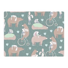 Bear Ruding Unicycle Unique Pop Art All Over Print Double Sided Flano Blanket (Mini) 