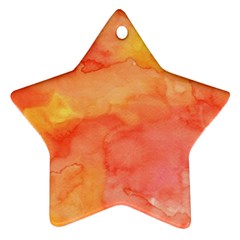 Watercolor Yellow Fall Autumn Real Paint Texture Artists Ornament (star)  by CraftyLittleNodes