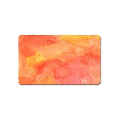 Watercolor Yellow Fall Autumn Real Paint Texture Artists Magnet (name Card) by CraftyLittleNodes