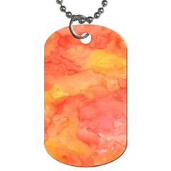 Watercolor Yellow Fall Autumn Real Paint Texture Artists Dog Tag (two Sides) by CraftyLittleNodes