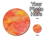 Watercolor Yellow Fall Autumn Real Paint Texture Artists Multi-purpose Cards (Round)  Front 1