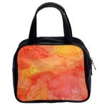 Watercolor Yellow Fall Autumn Real Paint Texture Artists Classic Handbags (2 Sides) Front