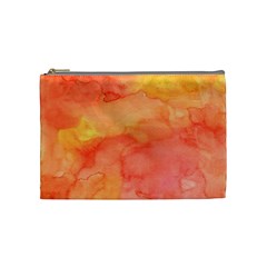 Watercolor Yellow Fall Autumn Real Paint Texture Artists Cosmetic Bag (medium)  by CraftyLittleNodes