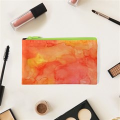 Watercolor Yellow Fall Autumn Real Paint Texture Artists Cosmetic Bag (xs) by CraftyLittleNodes