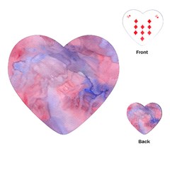 Galaxy Cotton Candy Pink And Blue Watercolor  Playing Cards (heart) 