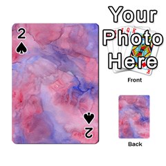 Galaxy Cotton Candy Pink And Blue Watercolor  Playing Cards 54 Designs 