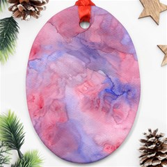 Galaxy Cotton Candy Pink And Blue Watercolor  Oval Ornament (two Sides)