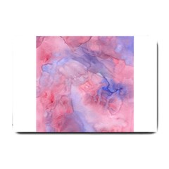 Galaxy Cotton Candy Pink And Blue Watercolor  Small Doormat  by CraftyLittleNodes