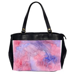 Galaxy Cotton Candy Pink And Blue Watercolor  Office Handbags (2 Sides) 