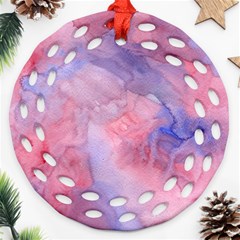 Galaxy Cotton Candy Pink And Blue Watercolor  Ornament (round Filigree) 