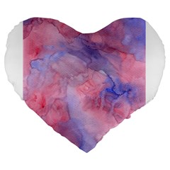 Galaxy Cotton Candy Pink And Blue Watercolor  Large 19  Premium Heart Shape Cushions