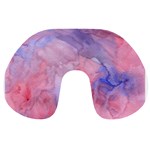 Galaxy Cotton Candy Pink And Blue Watercolor  Travel Neck Pillows Back