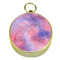 Galaxy Cotton Candy Pink And Blue Watercolor  Gold Compasses