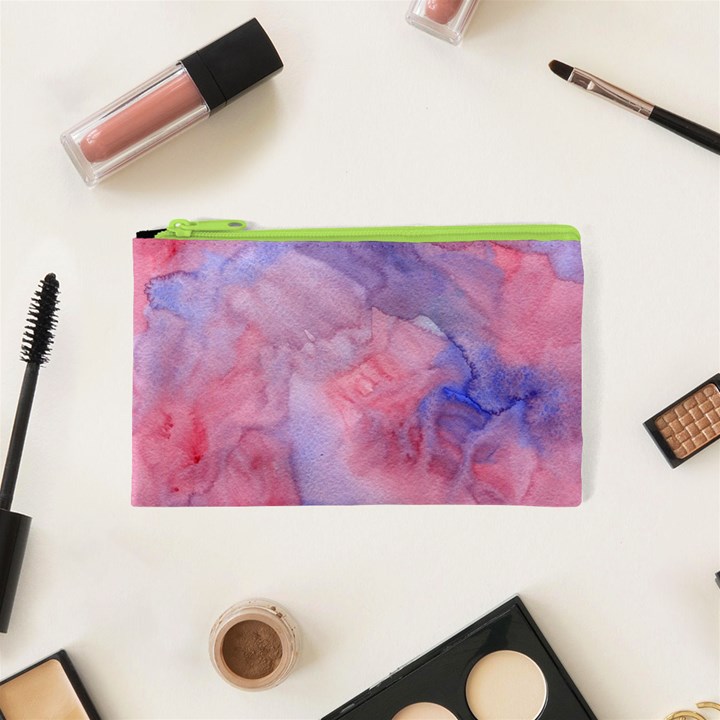 Galaxy Cotton Candy Pink And Blue Watercolor  Cosmetic Bag (XS)