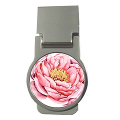 Large Flower Floral Pink Girly Graphic Money Clips (round)  by CraftyLittleNodes