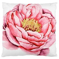 Large Flower Floral Pink Girly Graphic Standard Flano Cushion Case (two Sides)