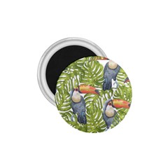 Tropical Print Leaves Birds Toucans Toucan Large Print 1 75  Magnets by CraftyLittleNodes