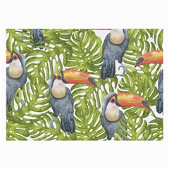 Tropical Print Leaves Birds Toucans Toucan Large Print Large Glasses Cloth (2-side) by CraftyLittleNodes