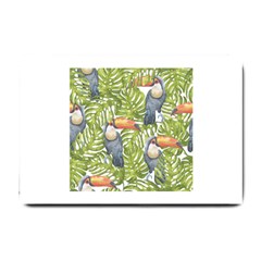 Tropical Print Leaves Birds Toucans Toucan Large Print Small Doormat  by CraftyLittleNodes