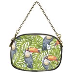 Tropical Print Leaves Birds Toucans Toucan Large Print Chain Purses (Two Sides)  Front