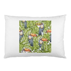 Tropical Print Leaves Birds Toucans Toucan Large Print Pillow Case by CraftyLittleNodes