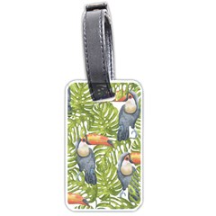 Tropical Print Leaves Birds Toucans Toucan Large Print Luggage Tags (one Side)  by CraftyLittleNodes